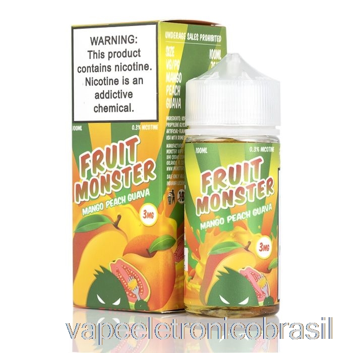 Vape Eletrônico Manga Pêssego Goiaba - Fruta Monstro - 100ml 6mg